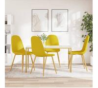 vidaXL Chaises de salle à manger Sièges rembourrés épaissis Pieds chromés 4 pièces