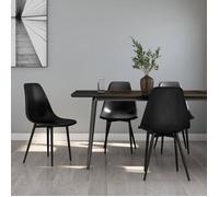 Vidaxl Chaises De Salle À Manger 4 Pcs Noir Pp Noir