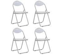 Chaises de salle à manger pliantes 4 pièces Blanc Similicuir Cadre en acier