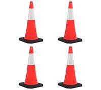 vidaXL 4X Cônes de Signalisation Réfléchissants à Base Lourde Cônes de Marque Cônes d'Avertissement Chantiers de Construction 75 cm