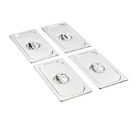 vidaXL 4x Couvercles de Plateau GN 1/3 Ustensiles de Cuisine Rectangulaire Combiné avec des Plateaux Restaurant Cuisine Maison Hôtel Acier 325x176 mm