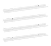 vidaXL 4X Etagères Murales Etagères Suspendues Etagères Flottantes Salon Salle de Séjour Chambre à Coucher Maison Intérieur Blanc Brillant 80x9x3 cm