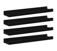 vidaXL Étagères murales 4 pcs Noir 40x9x3 cm