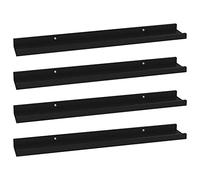 vidaXL Étagères murales 4 pcs Noir 60x9x3 cm