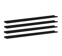vidaXL 4X Etagères Murales Etagères Suspendues Etagères Flottantes Salon Salle de Séjour Chambre à Coucher Maison Intérieur Noir 115x9x3 cm