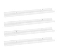 vidaXL Étagères murales 4 pcs Blanc brillant 60x9x3 cm