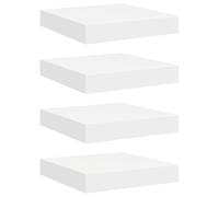 vidaXL 4X Etagères Murales Flottantes Etagères Suspendues Supports Muraux Bibliothèque Salle de Séjour Intérieur Blanc 23x23,5x3,8 cm MDF