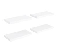 vidaXL 4X Etagères Murales Flottantes Etagères Suspendues Supports Muraux Bibliothèque Salle de Séjour Intérieur Blanc 50x23x3,8 cm MDF