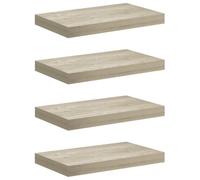 4x Etagères Murales Flottantes Couleur Chêne 60x23,5x3,8 cm MDF Salon vidaXL
