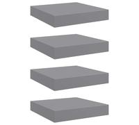 vidaXL Étagères murales flottantes 4 pcs Gris 23x23,5x3,8 cm MDF