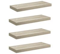 4x Etagères Murales Flottantes Couleur Chêne 60x23,5x3,8 cm MDF Salon vidaXL