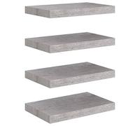 vidaXL 4X Etagères Murales Flottantes Etagères Suspendues Supports Muraux Salon Salle de Séjour Maison Intérieur Gris Béton 40x23x3,8 cm MDF