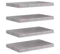 vidaXL 4X Etagères Murales Flottantes Etagères Suspendues Supports Muraux Salon Salle de Séjour Maison Intérieur Gris Béton 50x23x3,8 cm MDF