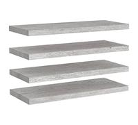 vidaXL 4X Etagères Murales Flottantes Etagères Suspendues Supports Muraux Salon Salle de Séjour Maison Intérieur Gris Béton 80x23,5x3,8 cm MDF