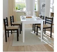 vidaXL 4x Hévéa Solide Chaise de Salle à Manger Marron Chaise à Manger Cuisine 242029