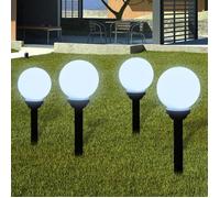 vidaXL Lampes d'allée à LED – lot de 4, 15 cm, avec piquet de sol