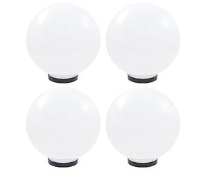 vidaXL 4x Lampes à LED sous Forme de Boule Sphérique Eclairage Lampes Solaires Lampes d'Allée Lumière de Jardin Patio Terrasse Cour Balcon Chemin 30 cm PMMA