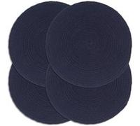 4x Napperons Set de Table Napperons de Restaurant Napperons de Maison Napperons de Table de Salle à Manger Bleu Marine Plain 38 cm Rond Coton