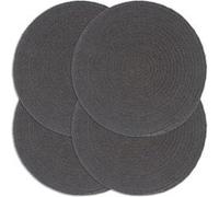 4x Napperons Set de Table Napperons de Restaurant Napperons de Maison Napperons de Table de Salle à Manger Gris Foncé Plain 38 cm Rond Coton