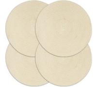 4x Napperons Set de Table Napperons de Restaurant Napperons de Maison Napperons de Table de Salle à Manger Naturel Plain 38 cm Rond Coton
