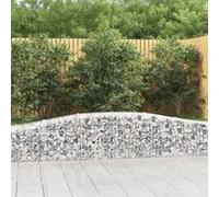 vidaXL 4x Paniers à Gabions Arqués Cages à Gabions Arquées Murs de Gabion Barrières de Jardin Terrasse Extérieur 3145919 Gris G