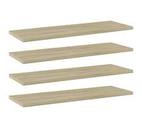 Vidaxl Panneau De Bibliothèque 4pcs Chêne Sonoma 60x20x1,5cm Aggloméré Multicolore