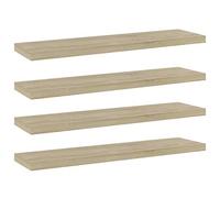 vidaXL 4X Panneaux de Bibliothèque Panneaux d’Étagère à Livres Plaques d’Étagère de Rangement Mural Décoration Chêne Sonoma 40x10x1,5 cm Aggloméré