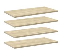 vidaXL 4X Panneaux de Bibliothèque Panneaux d’Étagère à Livres Plaques d’Étagère de Rangement Mural Décoration Chêne Sonoma 60x30x1,5 cm Aggloméré