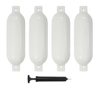 vidaXL 4x Pare-choc de Bateau Protection de Bateau Amarrage Pare-choc Gonflable Pompe Inclus Résistant Durable Robuste Blanc 51x14 cm PVC