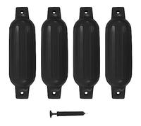 vidaXL Pare-chocs de bateau 4x – Gonflables, pompe incluse, PVC 41x11,5 cm, Noir
