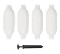 4x Pare-chocs de Bateau Protection de Bateau Amarrage Pare-choc Gonflable Pompe Inclus Résistant Durable Robuste Blanc 41x11,5 cm PVC