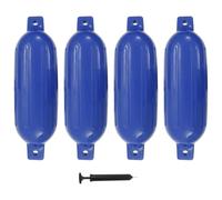 vidaXL 4X Pare-Chocs de Bateau Protection de Bateau Amarrage Pare-Choc Gonflable Pompe Inclus Résistant Durable Robuste Bleu 58,5x16,5 cm PVC
