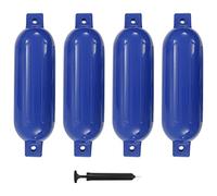 vidaXL Pare-chocs de bateau 4x gonflables résistants PVC bleu 51x14 cm avec pompe