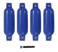 vidaXL Pare-chocs de bateau lot de 4 gonflables PVC bleu 41 x 11,5 cm Pompe incluse