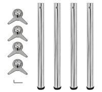 vidaXL Pieds de table réglables en hauteur 710 mm chromé - Lot de 4