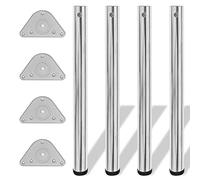 4 Pieds De Table Réglables En Hauteur 710 Mm Chromé