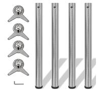 4 pieds de table réglables en hauteur 710 mm Nickel brossé