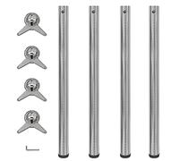 Vidaxl 4 Pieds De Table Réglables En Hauteur 870 Mm Nickel Brossé