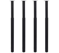 Vidaxl Pieds De Table Télescopiques 4 Pcs Noir 710 Mm - 1100 Mm Noir