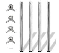 vidaXL 4 Pieds de table Chrome à hauteur réglable 870 mm
