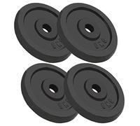 vidaXL 4x Plaques de Poids Disque de Poids d'Haltère Musculation Barre d'Haltères Barre de Curl Salle de Sport Gymnase Maison 4x5 kg Fonte