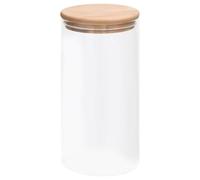 vidaXL 4X Pots de Conservation en Verre Couvercle en Bambou Bocaux de Stockage Récipients de Conservation Bouteilles de Stockage 1200 ML