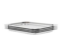 vidaXL 4x Récipients Gastronorm GN 1/1 20 mm Plateau à Aliments Plateau de Cuisson Plateau de Service Empilable Restaurant Maison Hôtel Inox