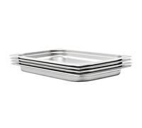 vidaXL 4x Récipients Gastronorm GN 1/1 40 mm Plateau à Aliments Plateau de Cuisson Plateau de Service Plateau Empilable Restaurant Maison Hôtel Inox
