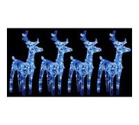 vidaXL Rennes de Noël 4 pcs 160 LED Bleu Acrylique