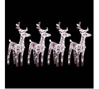 vidaXL 4x Rennes de Noël Décoration de Noël Ornement de Vacances Décoration de Fête Ornement de Jardin Extérieur 160 LED 3154252