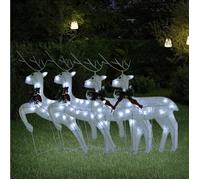 vidaXL Rennes de Noël 4 pcs Blanc 80 LED