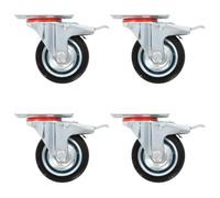Roulettes pivotantes avec double frein 4 pcs 75 mm