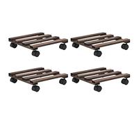 vidaXL Support roulant à plantes Bois de cèdre 4 pcs 25 x 25 cm