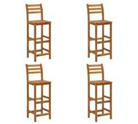 vidaXL 4X Tabourets de Bar Chaises de Bistrot Tabourets de Pub Chaises de Jardin Tabourets de Patio Terrasse Extérieur Bois d'Acacia Solide